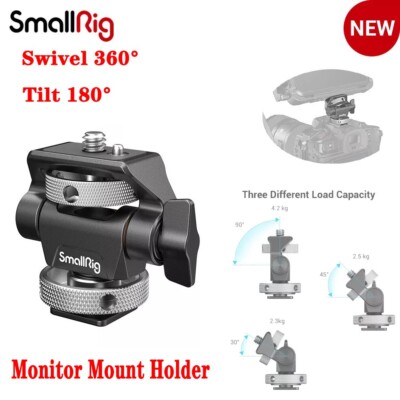 SmallRig Adjustable Field Monitor Mount Holder Swivel Tilt W/ Shoe Adapter Mount