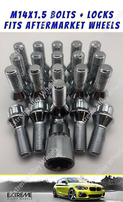 Alloy Wheel Bolts For Alfa Romeo 159 Brera Stelvio + Locking Bolts Silver M14