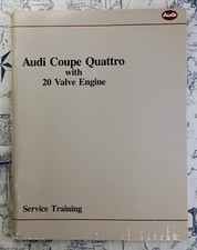 1989 Audi Coupe Quattro with 20 Valve Engine Service Training Manual Paperback