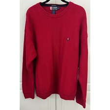 Vintage 90's Men's Chaps Ralph Lauren Red Hand Framed Cotton Sweater Size L