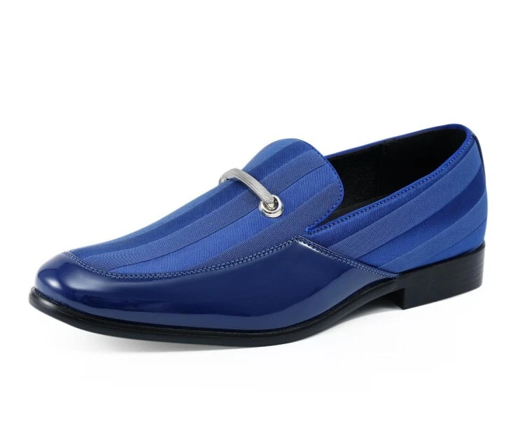 Blue Loafer Patent Leather Casual Shoes for Men for sale | eBay display picture 1