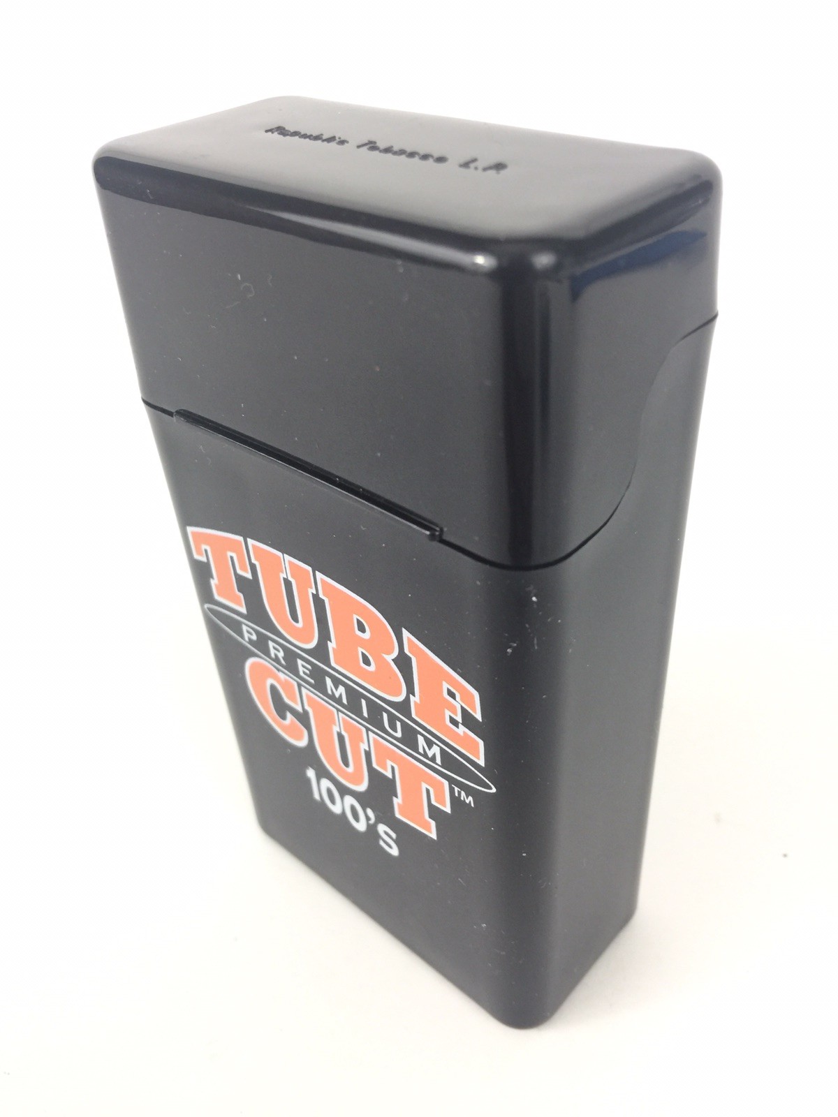 Gambler Tube Cut 100's Size Cigarette Case Hard Flip Top Black Heavy