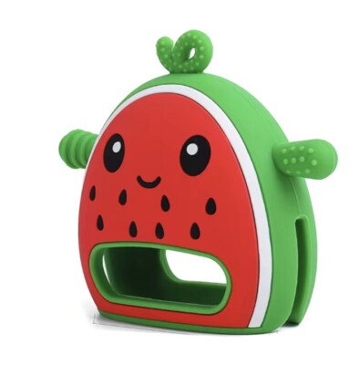 AOLIGE Fruit Baby Teething Toys, Silicone Soft Wearable Toddler Teether Toy Natu