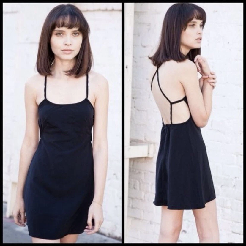 BRANDY MELVILLE RIN Black Dress Open Back One Size (XS/S)