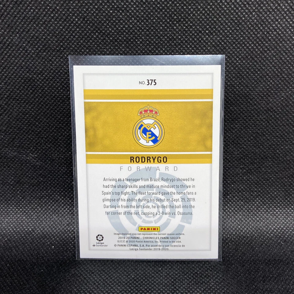 Rodrygo Rookie Card #375 2019-20 Panini Chronicles Soccer Real Madrid Brazil RC - Image 2 of 3