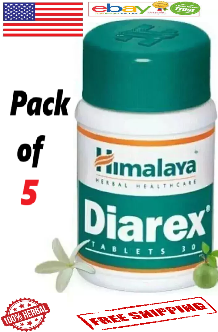 5-Pack Himalaya Herbal Diarex for Anti-Diarrhea Relief Free Shipping 150 Tabs