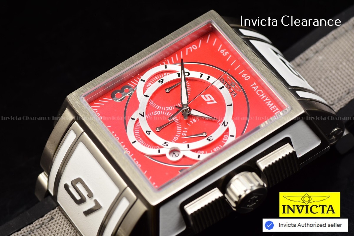 NEW Invicta S1 Rally Diablo 44mm Chronograph Red Dial Gray