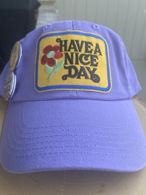 Dad Hat Good Vibes Hat Purple Life Smiley Face Have A Nice Day