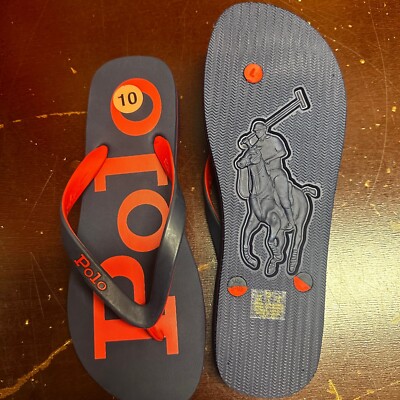 Polo Ralph Lauren Mens Navy Bolt Comfort Slip On Flip Flop Sandal Size US 9 10 Polo Ralph Lauren Mens Navy Bolt Comfort Slip On Flip Flop  main image 4