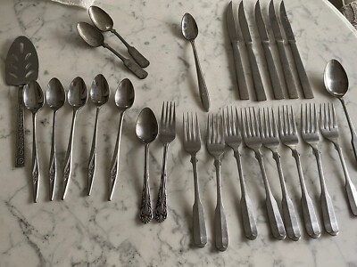 Craft Lot Stainless flatware silver ware Chef Leblanc Ekco Lady Astor Imperial
