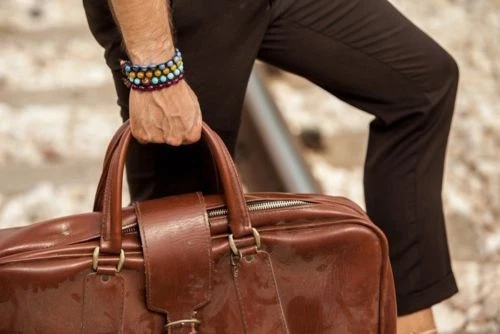 Bracciale Tamashii Tibet ruota della preghiera multifaced agata bianca e argento - Immagine 4 di 4