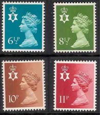Northern Ireland 1976 NI21 6 1/2p NI25 8 1/2 NI27 10p 2 bands NI30 11p Set MNH