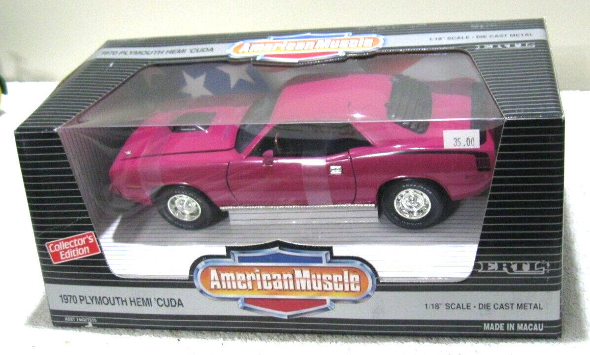 VINTAGE AMERICAN MUSCLE ERTL 1/18 1970 PLYMOUTH HEMI CUDA PLUM CRAZY PURPLE
