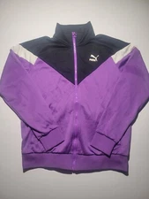 Puma MCS '87 Track Jacket Size M Purple Black Full Zip Pockets 1987 2018 EUC