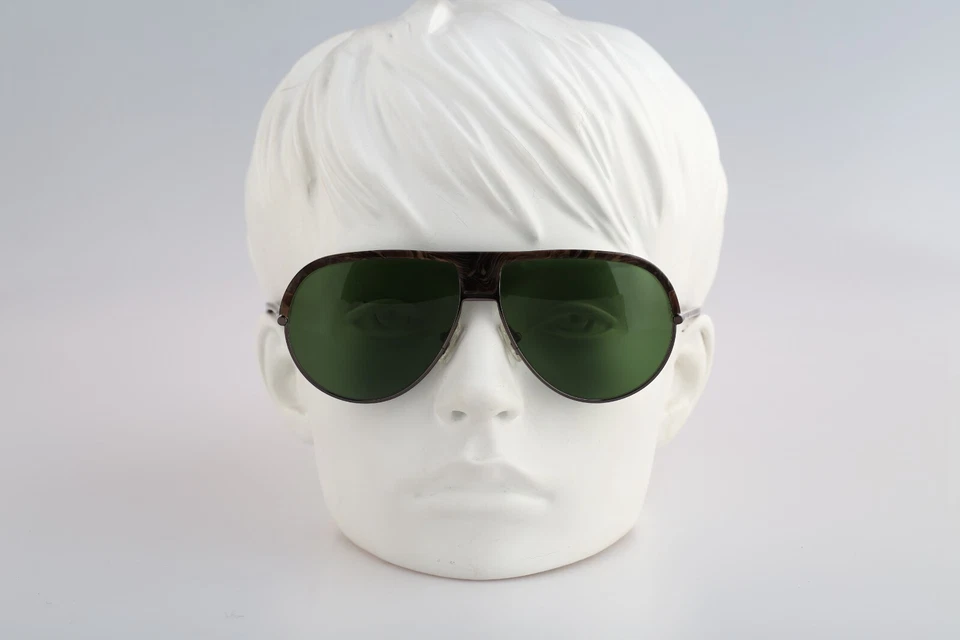 Gafas de sol Andy Wolf Might F, años 2000 gris y marrón ceja caída grande aviador Foto 4 de 4