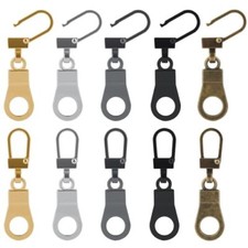 Zipper Pull Replacement for Small Holes, 10 Pieces Detachable Thin Zipper