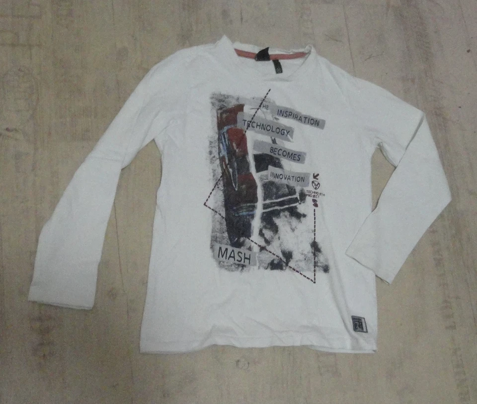 mash 8 Jahre Langarmshirt weiss mit coolem Druck