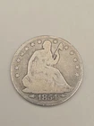 1854 Seated Liberty Silver Half Dollar 50c