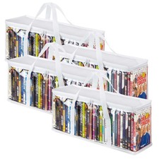 Stock Your Home DVD Storage Bags Set of 4 Media Organizer Bag 4 Pack, White