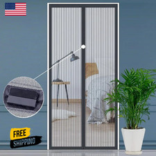 Magnetic Screen Door Mesh Curtain Durable Heavy Duty Mosquito Net Bug Hands Free