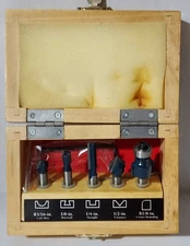 Companion 5 Piece Router Drill Bit in Wooden Box New Unused Open Box