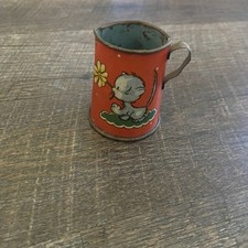 Vintage Tin Toy Lithograph Tea Pitcher By Ohio Art