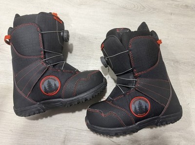 Burton Kids Imprint1 Zipline Boa Snowboard Boots Sz 5Y EUC Black & Red