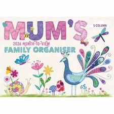 Carousel Worldwide, Mum's Fabric & Buttons 2026 A4 Wall Calendar Planner
