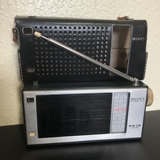 Vintage 1960s Sony 8 Transistor Radio TR-838 w/Leather Case Rare Untested 