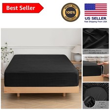 1800 Thread Count Black Fitted Sheet - Ultra Soft Microfiber Comfort