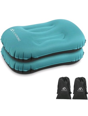 Aufblasbares Reisekissen für Nacken- & Lordosenstütze - 2er Pack Ultraleicht Strand...