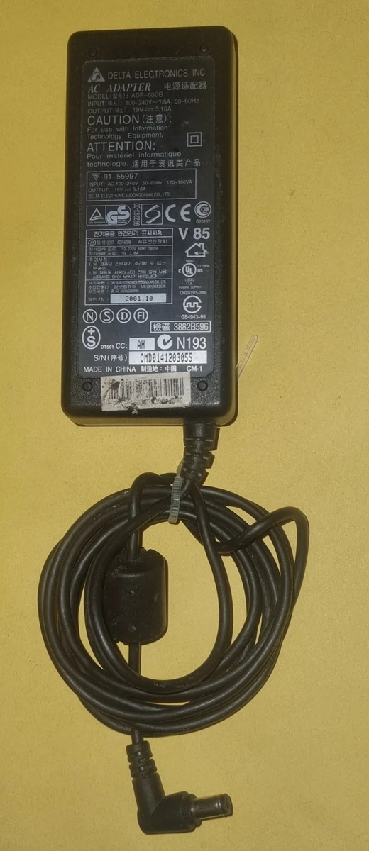Alimentatore Delta Electronics 65W 19V 3.42A Per Notebook Acer - Compatibile Serie Aspire E TravelMate, Nero