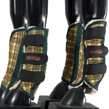 AD Hilason Horse Fly Boots Uv Protection Fleece Lined Plaid