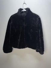 Gap Girls Faux Fur Jacket Kids Coat Black Size XXL