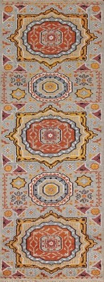 Geometric Oriental Runner Rug 2x8 Handmade Wool Traditional Indian for Hallway