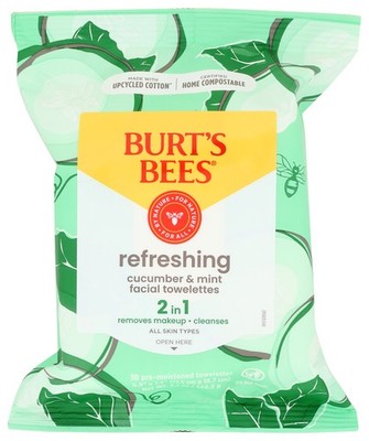 Burt'S Bees Cucumber & Mint Pre-Moistened Facial Towelettes 30 Ct