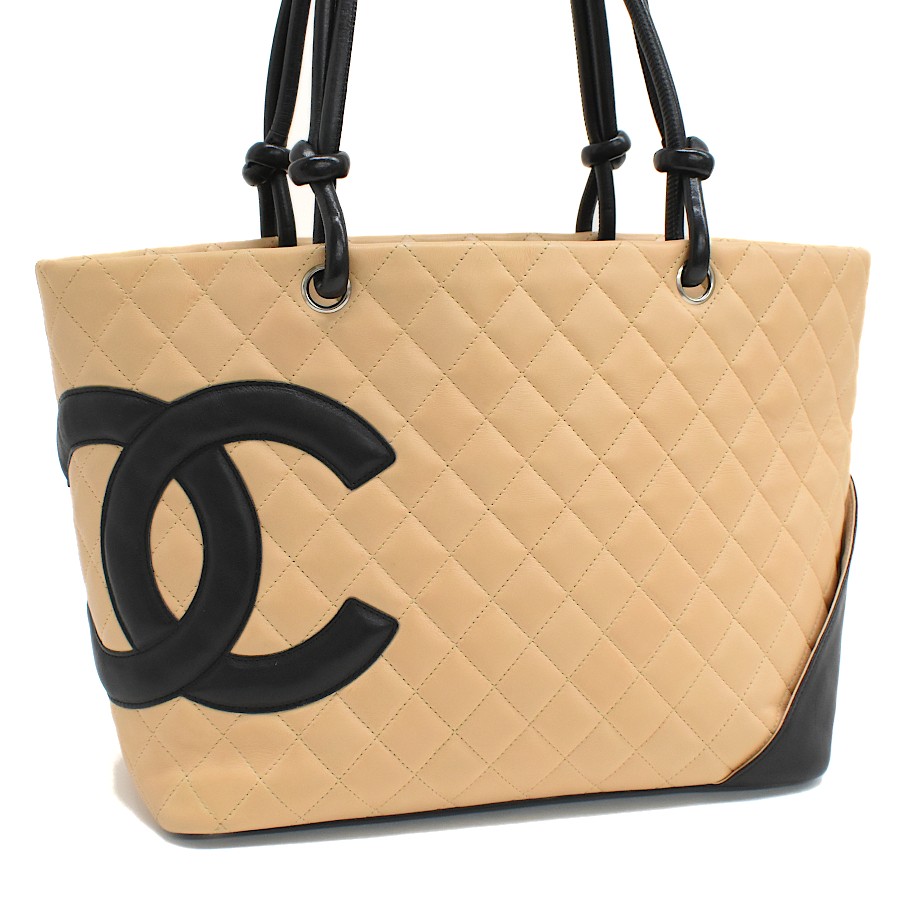 CHANEL Cambon Large Light Brown Calfskin Leather Tote Bag