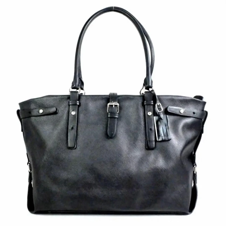 TUMI VILLA Viverone Business Tote Large Black Roll-Up Rare - Image 3 of 4