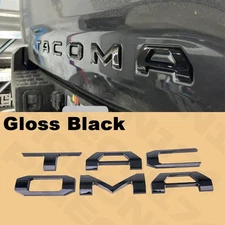 Gloss Black 3D Raised Tailgate Letters For Tacoma 2016-2023 Insert Emblem Badges