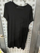 NWT Express Black Short Sleeve Shirt Dress Size L
