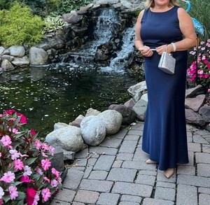 BHLDN ANTHROPOLOGIE NAVY BLUE WEDDING GUEST DRESS GOWN SIZE 16