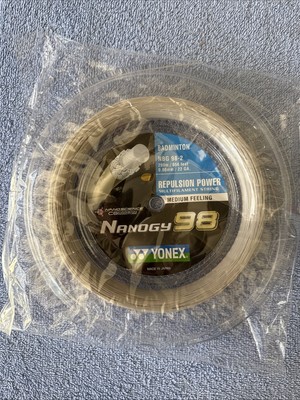 New Yonex Nanogy 98 656ft 200m Reel Badminton String. Silver Gray