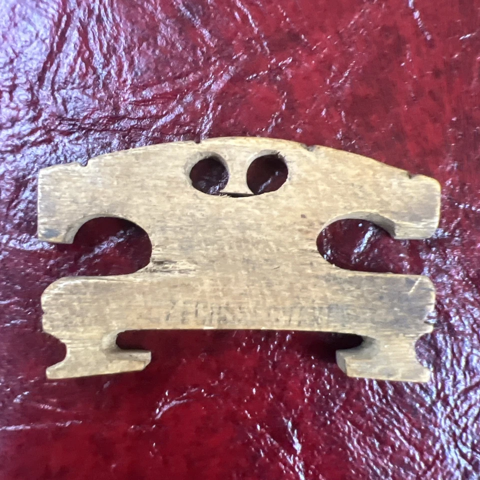VINTAGE Wooden DRESDEN VIOLIN BRIDGE String Instruments Replacement Parts Fiddle - Image 2 of 4
