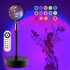 Sunset Lamp Projection Led Lights with Remote, 16 Colors Night Light 360  Rotati