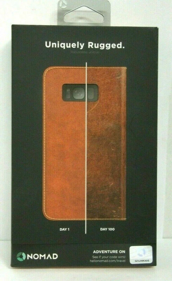NUEVA Funda de Teléfono Folio de Cuero Nómada MARRÓN para Samsung Galaxy S8 Pátina Resistente Foto 3 de 3