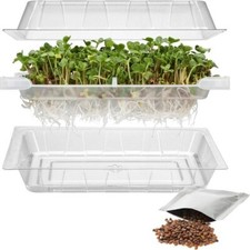 Seed Sprouter Tray Seeds Inculed Sprouting Kit Growing Bottom Watering Sprout