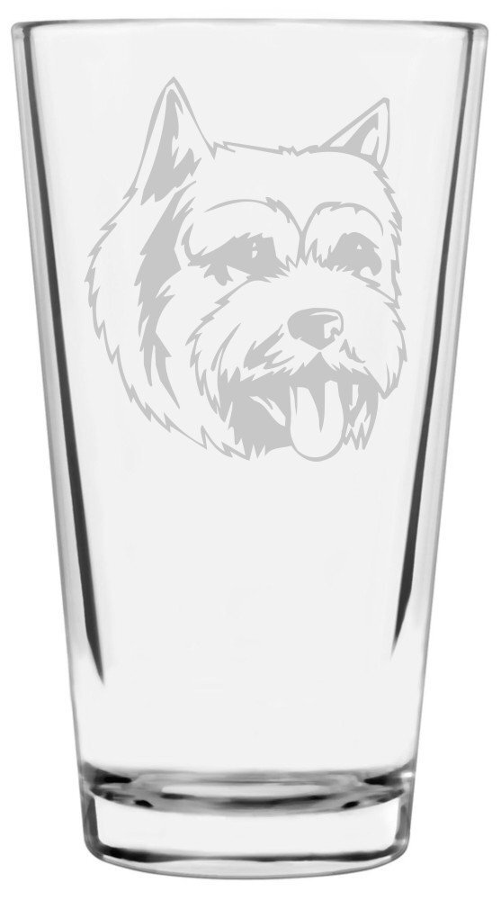 Norwich Terrier Dog Themed Etched All Purpose 16oz Libbey Pint Glass