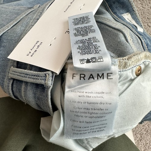 Frame Denim Le High Skinny Blue Jeans Women's Sz 27 4 Stretch Frayed Hem New NWT - Picture 9 of 12