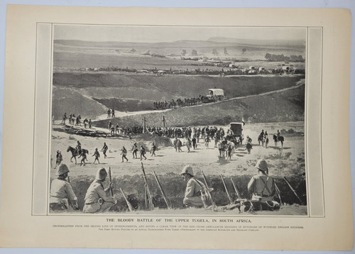 Bloody Battle of the Upper Tugela South Africa vintage print 1900 Boer War