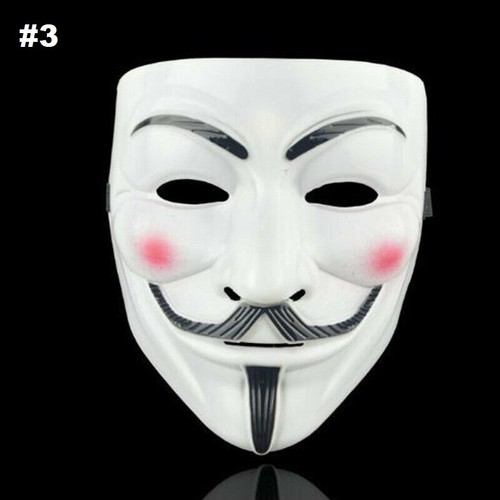 Anonymous Guy Fawkes Fancy Plastic Halloween V for Vendetta Mask Costume Cosplay - Picture 13 of 19